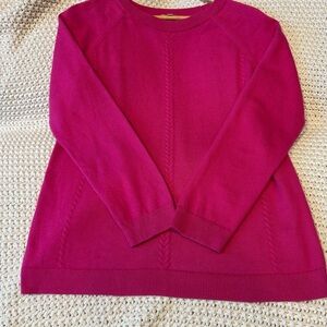 Talbots Vibrant Pink Crew Neck Sweater